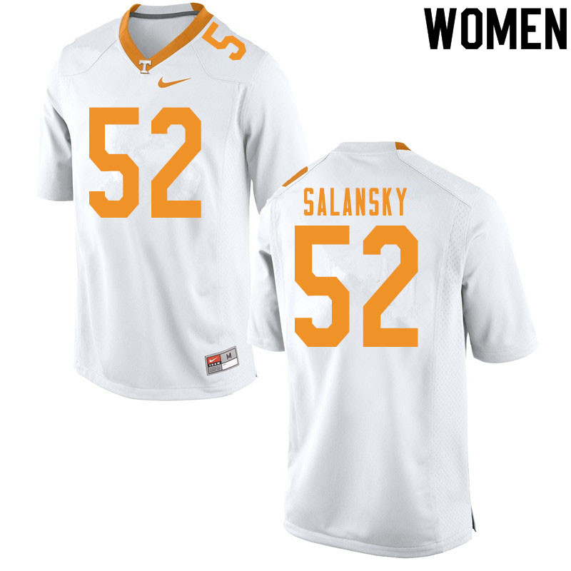 Women #52 Matthew Salansky Tennessee Volunteers College Football Jerseys Sale-White - Click Image to Close
